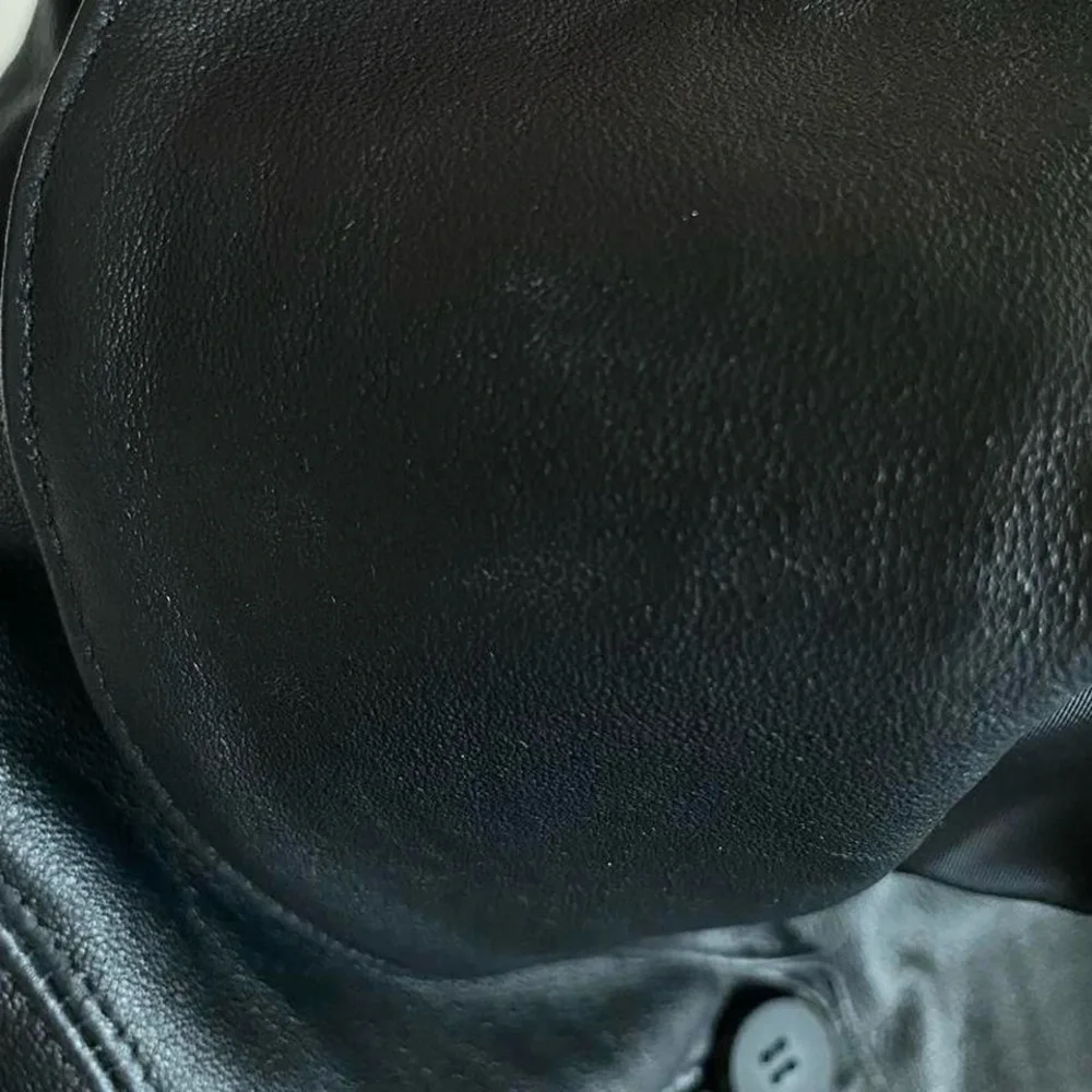 Vintage Y2K deadstock black leather jacket - Picture 3 of 8